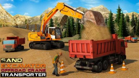 沙土挖掘机起重机运输车(Sand Excavator Offrosd Crane Transporter)