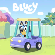 布鲁伊驾驶汽车(Bluey Driving a Car)