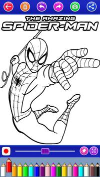 给蜘蛛侠上各种颜色,蜘蛛侠超级英雄染色游戏提供了很多颜色的画笔给